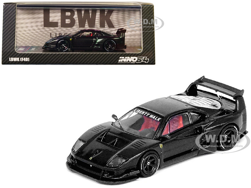 LBWK Liberty Walk F40 Full Carbon Fiber 1/64 Diecast Model Car Inno Models IN64-LBWKF40-FC