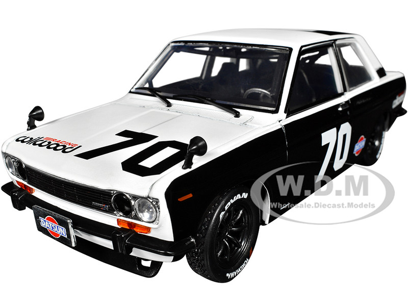 1970 Datsun 510 #70 Black and White Wilwood Racing Limited Edition to 6000 pieces Worldwide 1/24 Diecast Model Car M2 Machines 40300-114B