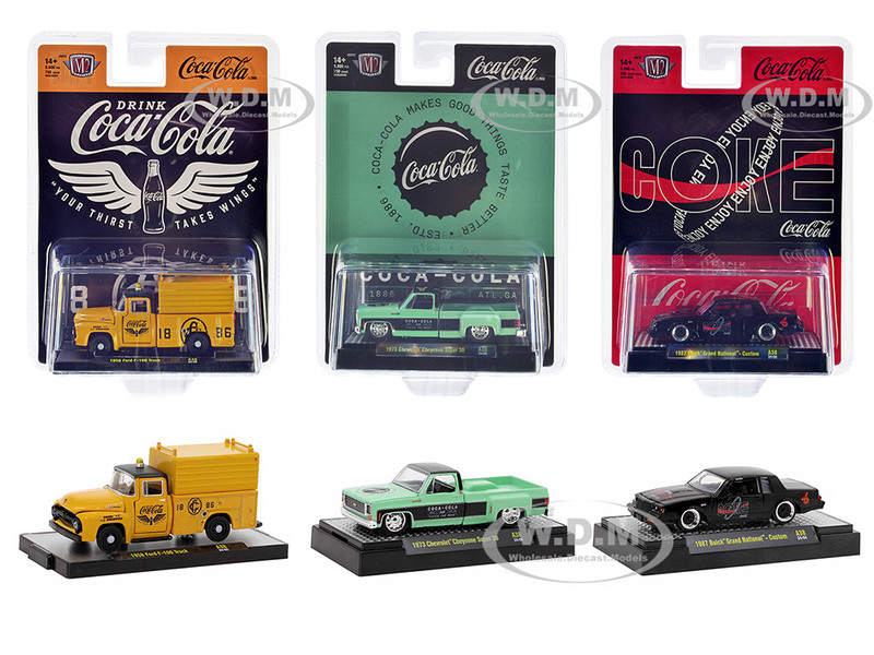 Coca Cola Set of 3 pieces Release 38 Limited Edition to 9600 pieces Worldwide 1/64 Diecast Model Cars M2 Machines 52500-A38