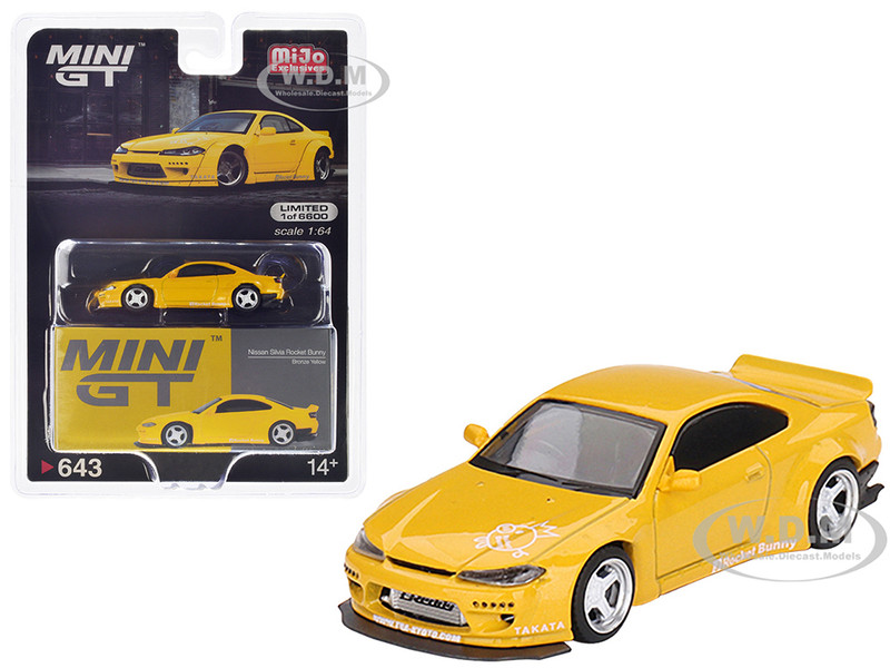 Nissan Silvia S15 RHD Right Hand Drive Rocket Bunny Bronze Yellow Limited Edition to 6600 pieces Worldwide 1/64 Diecast Model Car True Scale Miniatures MGT00643