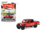 2023 Jeep Gladiator Freedom Pickup Truck Firecracker Red with Black Top Showroom Floor Series 5 1/64 Diecast Model Car Greenlight 68050B