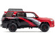 2022 4 Runner TRD Pro Black and Red with Graphics and Roofrack 1/64 Diecast Model Car GCD KS-059-347