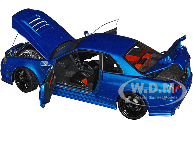 NISSAN SKYLINE GT-R R34 NISMO Z-TUNE RHD BAYSIDE BLUE 1/18 BY