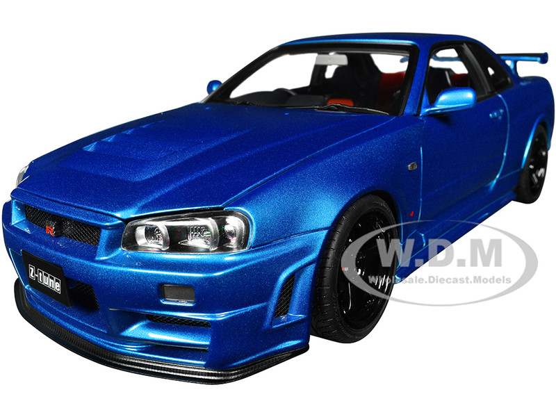 NISSAN SKYLINE GT-R R34 NISMO Z-TUNE RHD BAYSIDE BLUE 1/18 BY