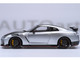2022 Nissan GT R R35 Nismo Special Edition RHD Right Hand Drive Ultimate Metal Silver with Carbon Hood and Top 1/18 Model Car Autoart AA77503