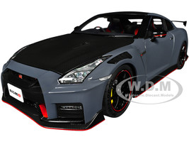 2022 Nissan GT R R35 Nismo Special Edition RHD Right Hand Drive Nismo Stealth Gray with Carbon Hood Top 1/18 Model Car Autoart AA77505