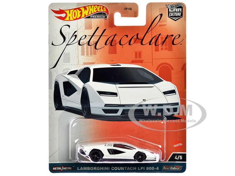 Lamborghini Countach LPI 800 4 White Spettacolare Series Diecast Model Car Hot Wheels HKC40