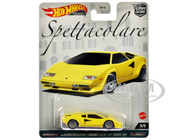 Lamborghini Countach LP 5000 QV Yellow Spettacolare Series Diecast Model Car Hot Wheels HKC47