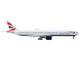 Boeing 777 300ER Commercial Aircraft with Flaps Down British Airways G STBH White with Striped Tail 1/400 Diecast Model Airplane GeminiJets GJ2118F