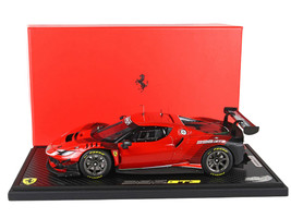 2022 Ferrari 296 GT3 Special Edition Rosso Magma Red and Black with DISPLAY CASE Limited Edition to 54 pieces Worldwide 1/18 Model Car BBR P18225ACFM