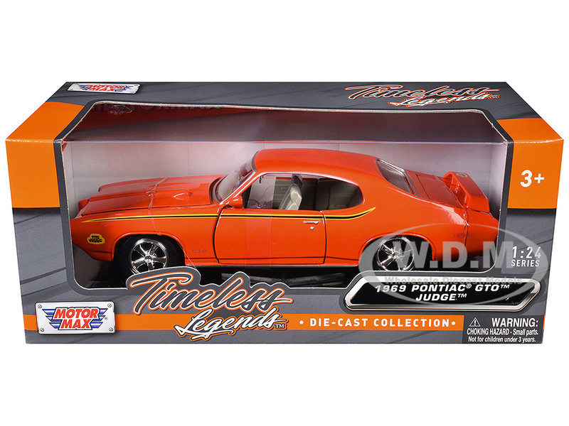 1969 Pontiac GTO Judge Orange 1/24 Diecast Model Car Motormax 73242