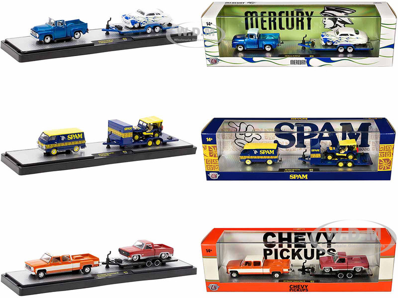 Auto Haulers Set of 3 Trucks Release 73 Limited Edition to 9000 pieces Worldwide 1/64 Diecast Model Cars M2 Machines 36000-73
