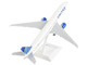 Boeing 777 300 Commercial Aircraft with Landing Gear United Airlines N2749U White with Blue Tail Snap Fit 1/200 Plastic Model Skymarks SKR1054