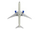 Boeing 777 300 Commercial Aircraft with Landing Gear United Airlines N2749U White with Blue Tail Snap Fit 1/200 Plastic Model Skymarks SKR1054