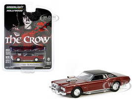 T-Bird s 1973 Ford Thunderbird with Supercharger Dark Red Metallic with Black Top The Crow 1994 Movie Hollywood Series Release 41 1/64 Diecast Model Car Greenlight 62020D