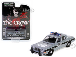 1984 Plymouth Gran Fury Gray with Black Stripes Inner City Police Department The Crow 1994 Movie Hollywood Series Release 41 1/64 Diecast Model Car Greenlight 62020E