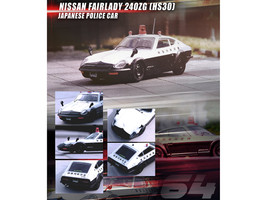 Nissan Fairlady 240ZG HS30 RHD Right Hand Drive Black and White Japanese Police 1/64 Diecast Model Car Inno Models IN64-240ZG-JPC