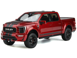 2022 Shelby F 150 Pickup Truck Red Metallic with Black Stripes 1/18 Model Car GT Spirit for ACME US061