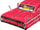 1964 Chevrolet Impala SS Lowrider Pink with Graphics and White Interior Lowriders Maisto Design Series 1/26 Diecast Model Car Maisto 32547PK