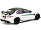 Alfa Romeo Giulia GTAm White with Green Stripes and Black Top Global64 Series 1/64 Diecast Model Tarmac Works T64G-TL031-MWG