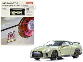Nissan GT R Premium Edition T Spec RHD Right Hand Drive Jade Green Metallic with Mini Book No 11 1/64 Diecast Model Car Kyosho K07067TJ