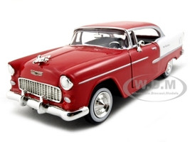 1955 Chevrolet Bel Air Red 1/24 Diecast Model Car Motormax 73229
