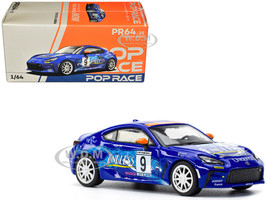 Toyota GR86 #9 Endless Blue with Graphics 1/64 Diecast Model Car Pop Race PR640025