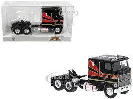 1978 Ford CLT 9000 Truck Tractor Black with Red Stripes 1/87 (HO) Scale Model Car Brekina BRE85854