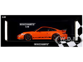 2007 Porsche 911 GT3 RS Orange with Black Stripes 1/18 Diecast Model Car Minichamps MC155062122