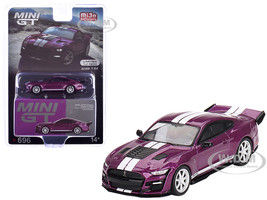 Shelby GT500 Dragon Snake Concept Fuchsia Metallic with White Stripes Limited Edition to 4800 pieces Worldwide 1/64 Diecast Model Car True Scale Miniatures MGT00696