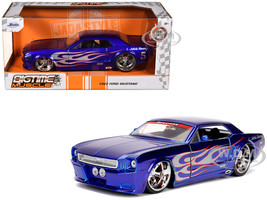 1965 Ford Mustang #5 L John s Racing Candy Blue with Flame Graphics Bigtime Muscle Series 1/24 Diecast Model Car Jada 30527