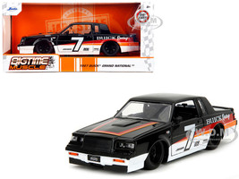 1987 Buick Grand National #7 Buick Racing Black and White with Stripes Bigtime Muscle Series 1/24 Diecast Model Car Jada 35864