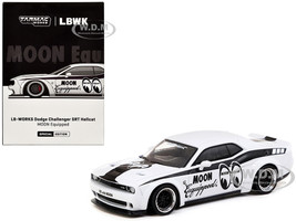 Dodge Challenger LB WORKS SRT Hellcat White with Graphics MOON Equipped Mooneyes Global64 Series 1/64 Diecast Model Tarmac Works
