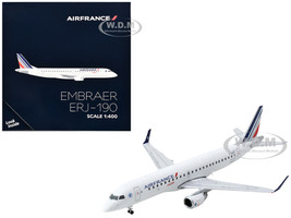 Embraer ERJ 190 Commercial Aircraft Air France Hop F HBLR White with Striped Tail 1/400 Diecast Model Airplane GeminiJets GJ1615