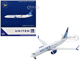 Boeing 737 MAX 9 Commercial Aircraft United Airlines N37555 White with Blue Tail 1/400 Diecast Model Airplane GeminiJets GJ2226
