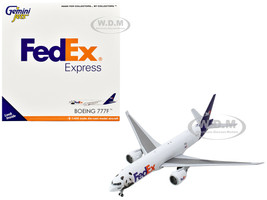 Boeing 777F Commercial Aircraft Federal Express FedEx Panda Express N886FD White with Purple Tail 1/400 Diecast Model Airplane GeminiJets GJ2263