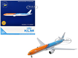 Boeing 777 300ER Commercial Aircraft with Flaps Down KLM Royal Dutch Airlines PH BVA Orange and Blue 1/400 Diecast Model Airplane GeminiJets GJ2268F