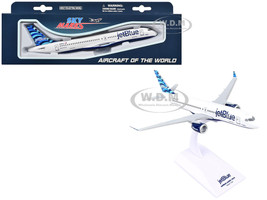 Airbus A220 300 Commercial Aircraft JetBlue Airways N3044J White with Blue Tail Snap Fit 1/200 Plastic Model Skymarks SKR1092