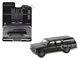 1985 Chevrolet Suburban C10 Custom Deluxe Black Black Bandit Series 29 1/64 Diecast Model Car Greenlight 28150D