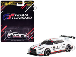 Nissan GT R Nismo GT3 #23 White Gran Turismo Pop Culture Series Diecast Model Car Hot Wheels HVJ34