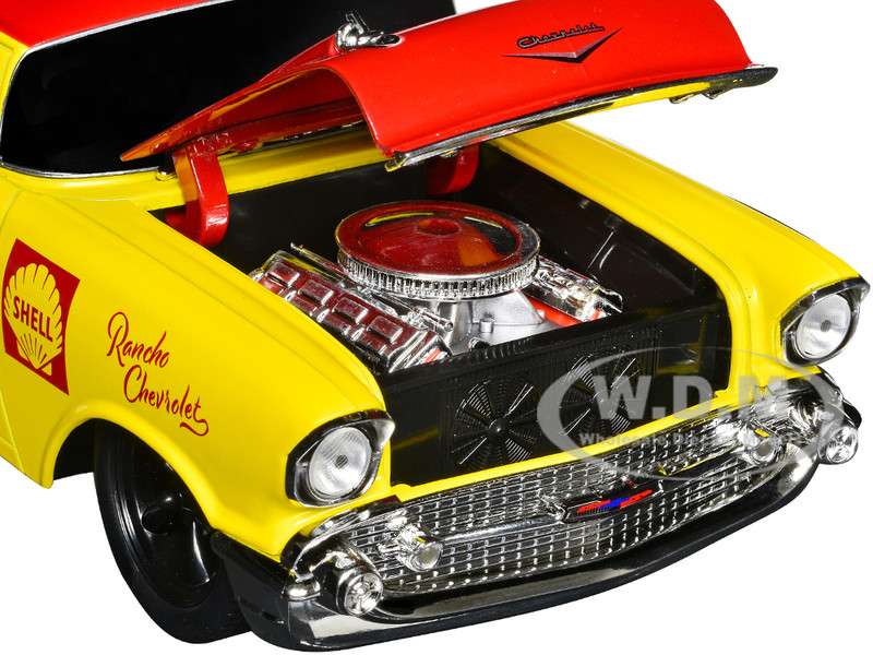 1957 Chevrolet 150 Sedan #91 Yellow with Red Hood and Top
