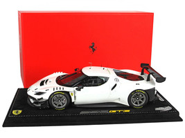 2022 Ferrari 296 GT3 Avus White with DISPLAY CASE Limited Edition to 24 pieces Worldwide 1/18 Model Car BBR P18225B