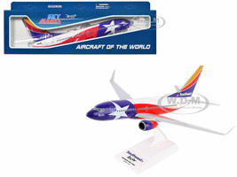 Boeing 737 700 Commercial Aircraft Southwest Airlines Lone Star One N931WN Texas Flag Livery Snap Fit 1/130 Plastic Model Skymarks SKR867