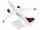 Airbus A220 100 Commercial Aircraft Delta Air Lines N101DU White with Red and Blue Tail Snap Fit 1/100 Plastic Model Skymarks SKR914
