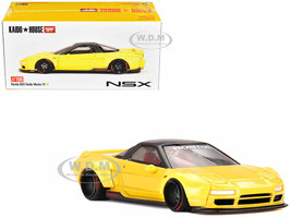 Honda NSX Kaido Works V1 Yellow with Carbon Top Designed by Jun Imai Kaido House Special 1/64 Diecast Model Car True Scale Miniatures KHMG108