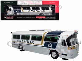 Dina 323 G2 Olimpico Coach Bus Anahuac Monterrey White with Blue and Gold Stripes The Bus & Motorcoach Collection 1/43 Diecast Model Iconic Replicas 43-0486