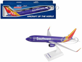 Boeing 737 800 Commercial Aircraft Southwest Airlines Heart One N8642E Blue with Striped Tail Snap Fit 1/130 Plastic Model Skymarks SKR813