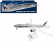 Boeing 777 9 Commercial Aircraft with Landing Gear Qatar Airways Gray with Tail Graphics Snap Fit 1/200 Plastic Model Skymarks SKR1014