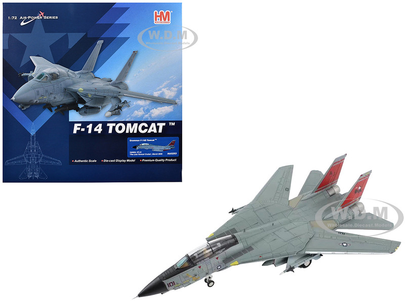 Grumman F 14D Tomcat Fighter Aircraft VF 31 Tomcatters The Last Tomcat Cruise 2006 United States Navy Air Power Series 1/72 Diecast Model Hobby Master HA5253