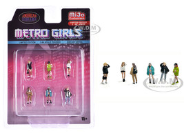 Metro Girls 6 piece Diecast Figure Set 6 Figures Limited Edition to 2400 pieces Worldwide for 1/64 Scale Models American Diorama AD-2408MJ